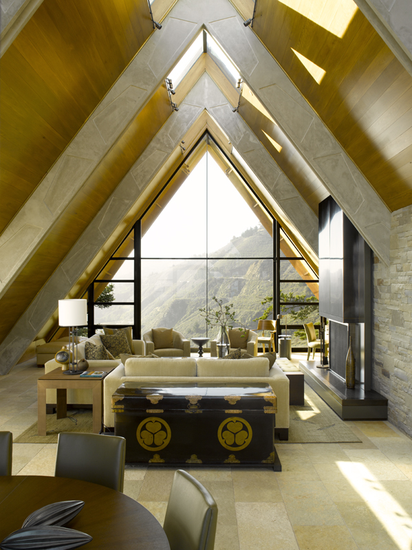 triangular interior of a home