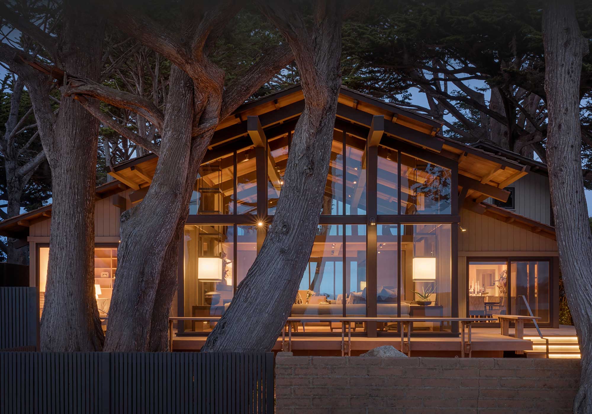 home exterior at night