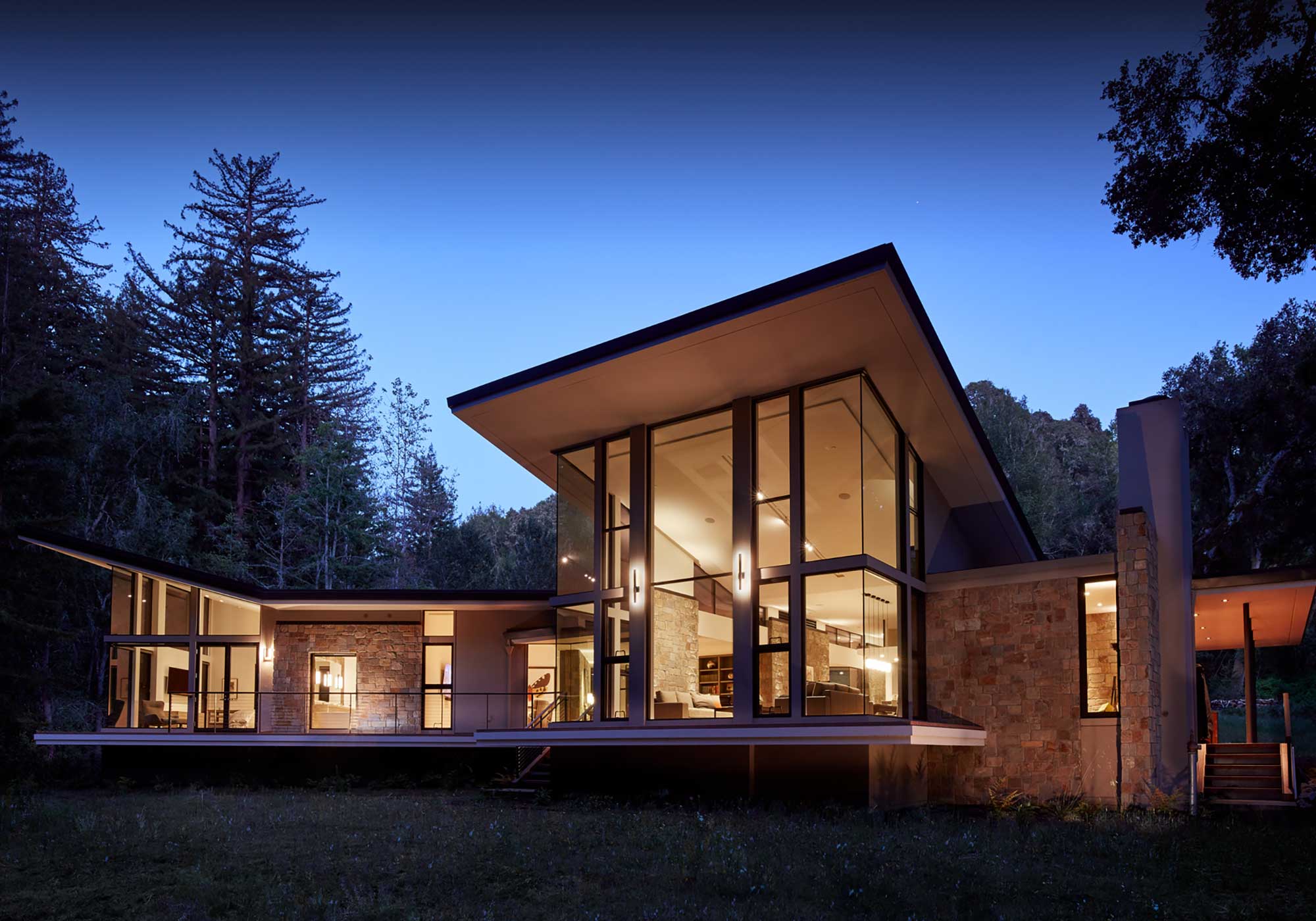 home exterior at night